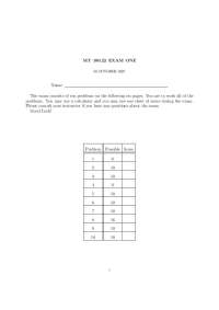 Exam 1 Midterm - Calculus I – 2007 | MT 100