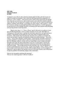 Rhetorical Analysis of Martin Luther King Jr.'s 'I Have a Dream' Speech - Prof. Erin A. Bo