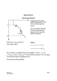 Reflection and Transmission - Lecture Notes | GEO 391