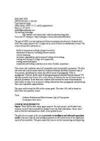 Course Description and Syllabus - Critical Reading and Persuasive Writing | RHE 309S
