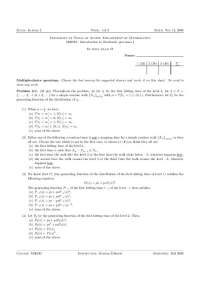 M362M - Stochastic Processes I: Exam Solutions - In-term 2, UT Austin