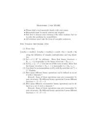 Homework Problems for Abstract Algebra Course