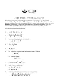 23 Problems on College Algebra | MATH 113