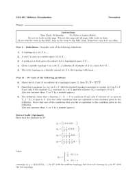 8 Questions Midterm Exam on General Topology And Fundamental Groups | MTH 631