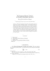 Proceedings of Symposia in Pure Mathematics the Integrated Density of States for Random Schrodinger Operators | L A 1