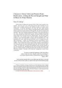 The Owens Valley Water Transfer: A Historical Analysis of Land and Water Disputes