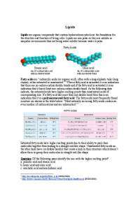 Notes on Lipids - Introduction to Biochemistry | GERMAN 0270