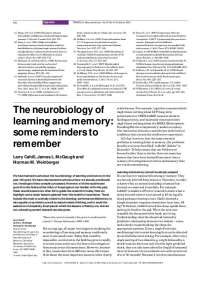 The Neurobiology of Learning and Memory: Some Reminders to Remember | PSY 332C