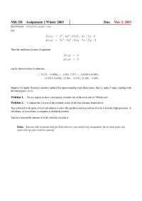 Solutions to Nonlinear System of Equations and Newton's Method Application