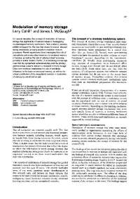 Modulation of Memory Storage: The Role of Adrenergic Hormones and Glucose