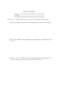 Quiz Questions for M325K: Combinatorics