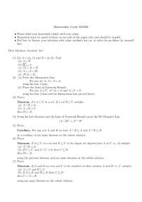 M325K Homework 3: Set Theory Problems and Theorems