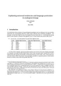 Explaining Universal Tendencies and Language Particulars in Analogical Change | GERMAN 0270
