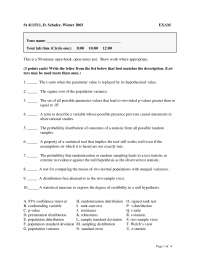 Practice Exam on Methods of Data Analysis - Fall 2003 | ST 411 - Docsity