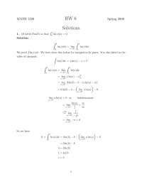Homework 6 with Solutions - Calculus II | MATH 1220 - Docsity