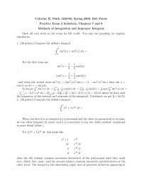 Practice Exam 2 Solution for Calculus II | MATH 1220 - Docsity