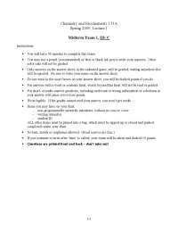 Introduction to Structure, Enzymes and Metabolism - Midterm Exam 1 ...