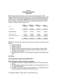 Excel Assignment 5 for Elimination of a Segment | ACCT 102