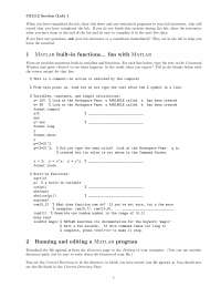 MATLAB Built-in Functions - Fun with MATLAB - Lab #1 | CS 1112 - Docsity