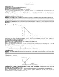 Market and Price, Supply and Demand Analysis, The Demand Curve - Notes ...
