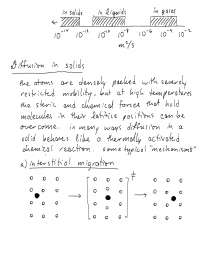 Diffusion in Solids - Handwritten Notes | MCDB 220C - Docsity