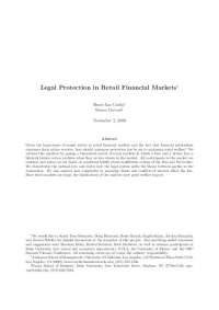 Legal Protection in Retail Financial Markets - Paper | L A 1