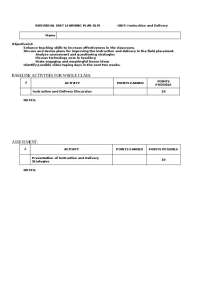 Introduction and Delivery - Student Teaching Seminar - Outline | UTS 170