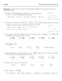 Practice Problems for Exam 1 - Differential and Integral Calculus | M ...