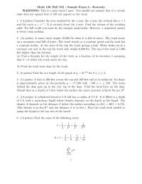 8 Questions on Calculus II - Sample Exam 2 | MATH 129 - Docsity