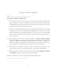 Midterm Exam 1 Questions with Solutions - Statistics Inference I | MATH ...