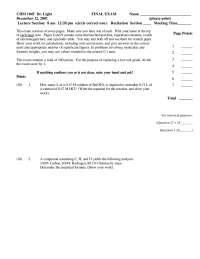 28 Questions for Final Exam - General Chemistry | CHM 1045 - Docsity