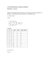 Solved Problems on Computer Architecture - Homework 1 | Cpt S 260 - Docsity