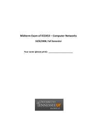 Computer Networks - Midterm Examination | ECE 453 - Docsity