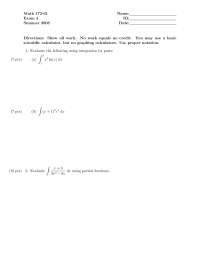 Practice Exam 4 - Calculus II - 2008 | Math 172 - Docsity