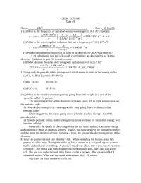 Quiz 3 with Answers Key - General Chemistry | CHEM 1315 - Docsity