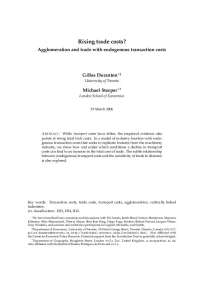 Endogenous Trade Costs: The Impact of Transport Costs on Trade