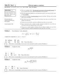 11 Problems Exam 1 - Differentiation Calculus | MTH 251 - Docsity