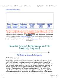 Propeller Aircraft Performance and The Bootstrap Approach | MECH 594