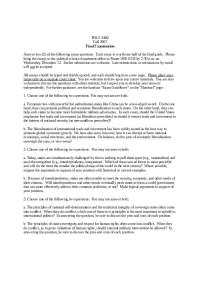 Final Examination - International Politics - Fall 2007 | POLS 3400