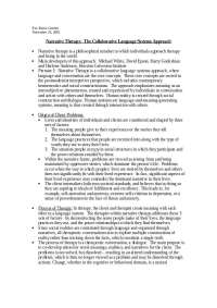 Narrative Therapy: The Collaborative Language Systems Approach | PSY 394V