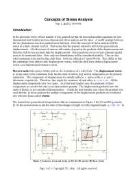 Concepts of Stress Analysis - Lecture Notes | MECH 403 - Docsity