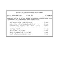 PHL 313: Intro Symbolic Logic Homework Assignment Solutions