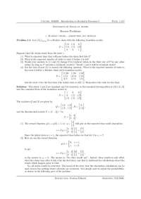 Review Problems - Markov Chains - Introduction to Stochastic Process I | M 362M
