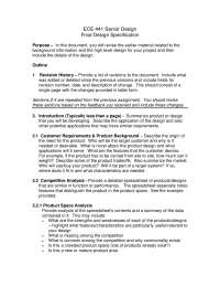 Final Design Specification - Engineering Design Project | ECE 441 - Docsity