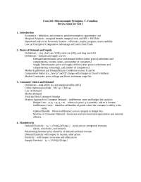 Review Sheet for Exam 1 - Introduction to Microeconomics | ECON 201 ...