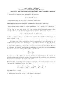 Old Examination 2 with Answers - Calculus I | MATH 1210 - Docsity