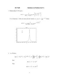 Solutions for Problem Set 1 | Digital Communication | EE 7620 - Docsity