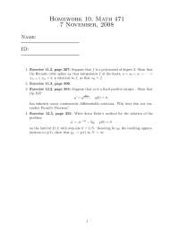 Questions for Assignment 10 - Numerical Analysis | MATH 471 - Docsity
