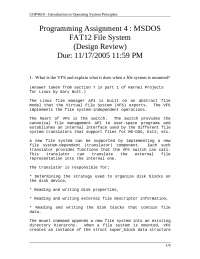Programing Assignment 2 - MS DOS FAT12 File System | COP 4610 - Docsity