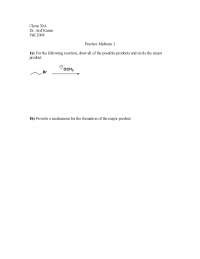 Practice Midterm Exam 2 with 4 Questions - Organic Chemistry I | CHEM ...